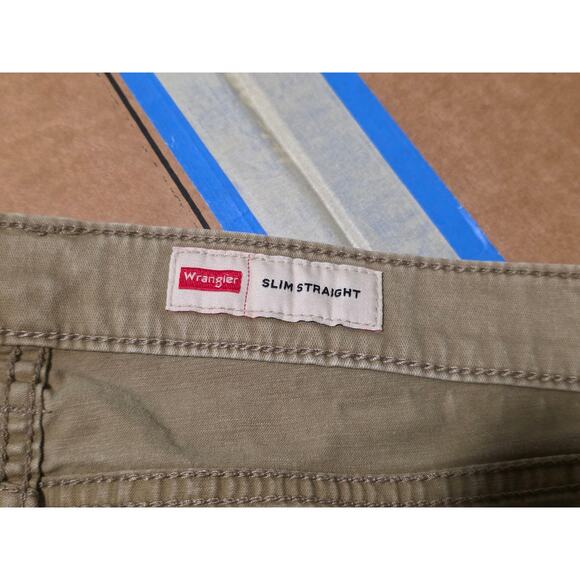 Wrangler Men's Slim Straight Camel Beige Khaki Tan Chino Jeans Size 30 x 32 - Picture 7 of 9
